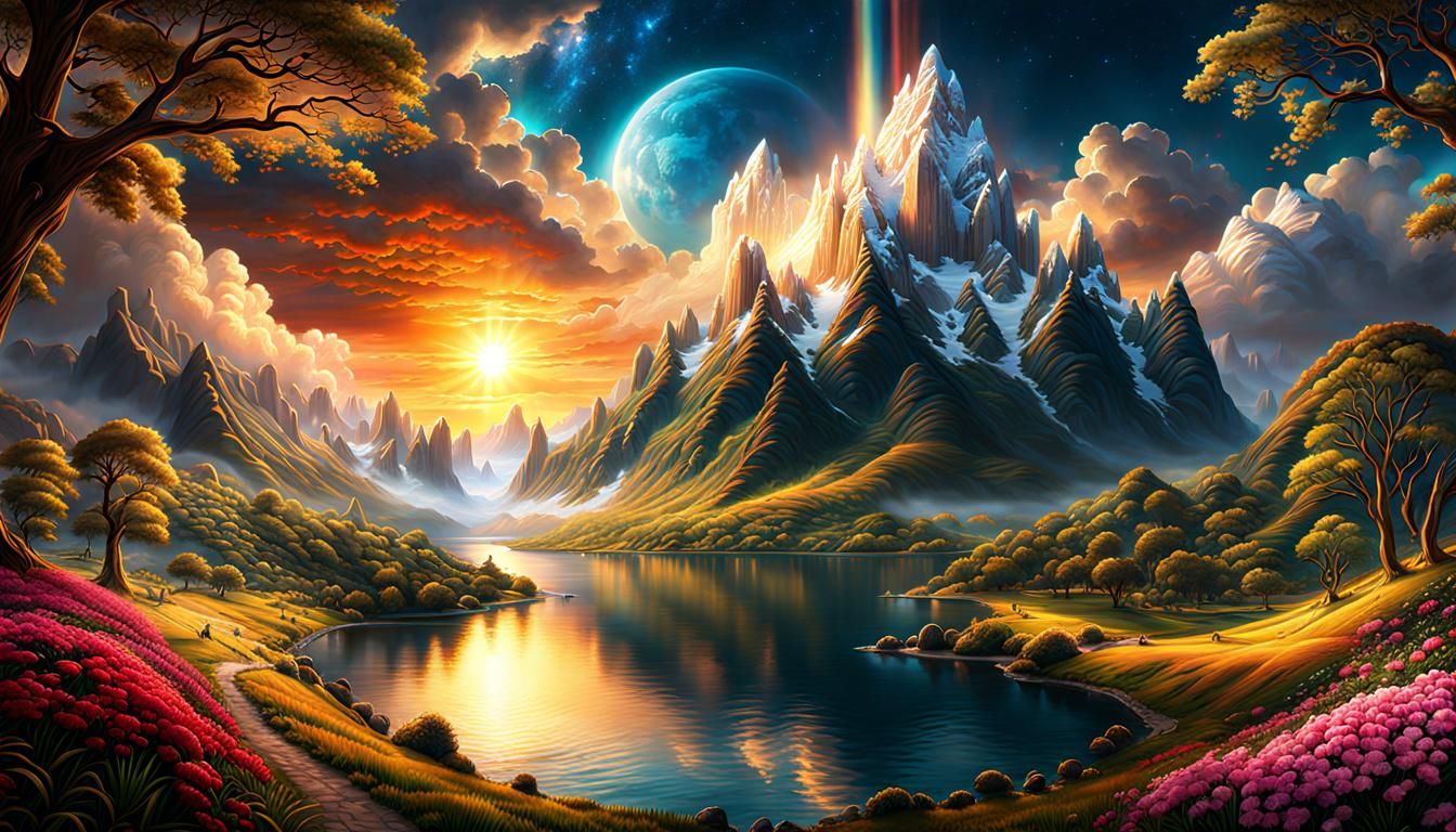 Epic Digital Painting of Divine Blessings