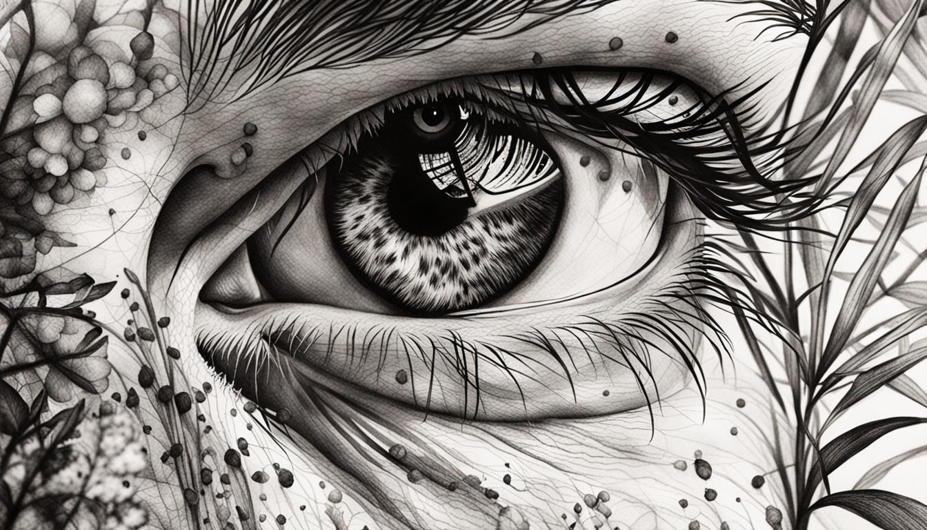 Detailed Botanical Garden Illustration in Ink