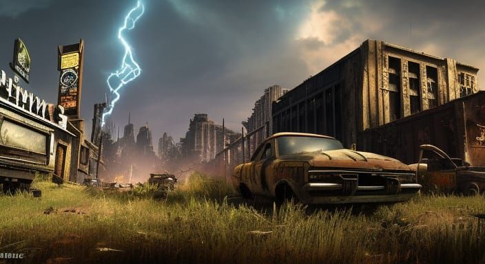 Apocalyptic Times Square in Ruins