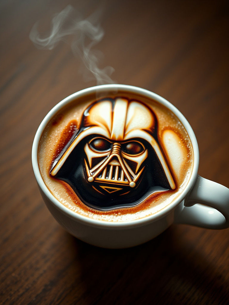 Darth Vader Latte: Hyper-Realistic Coffee Art