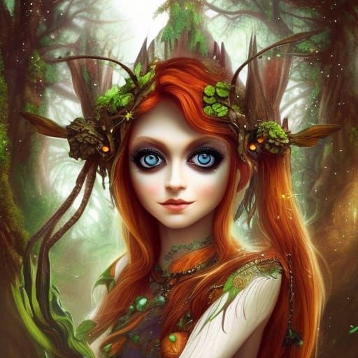 Realistic Wood Elf with Magical Energy