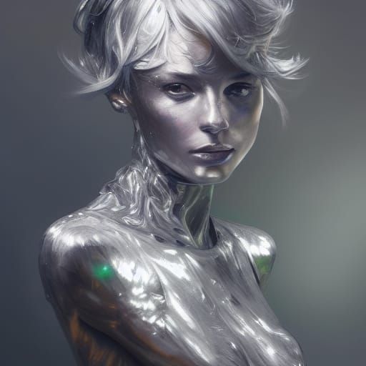 Silver Portrait in Hyperdetailed Digital Art Style