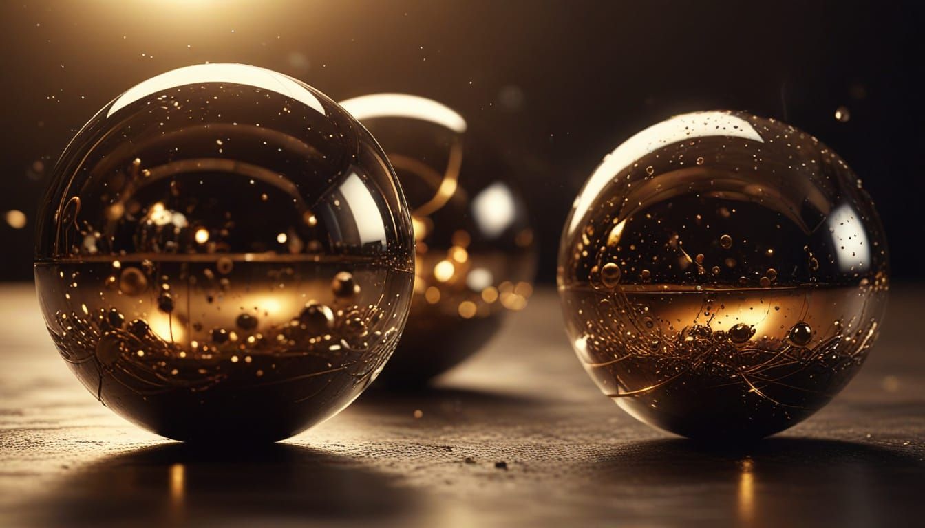 Ethereal Spheres in Golden Hour