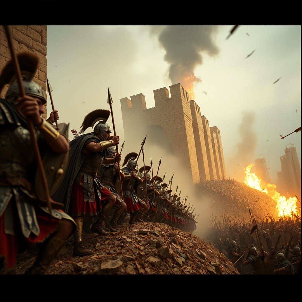 Epic Battle in Ancient Lachisch: Assyrian Warriors Ascend Si...