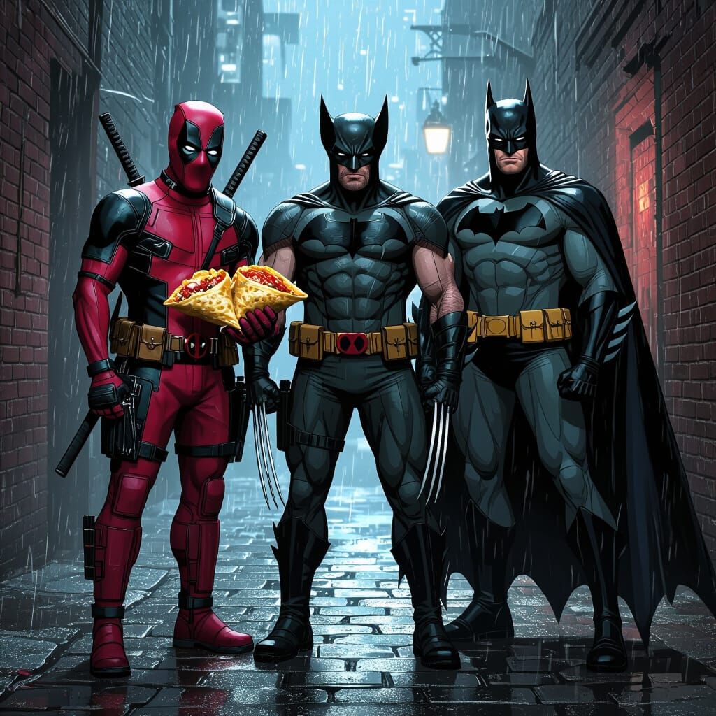 Comic Heroes in Gritty Alleyway Concept Art