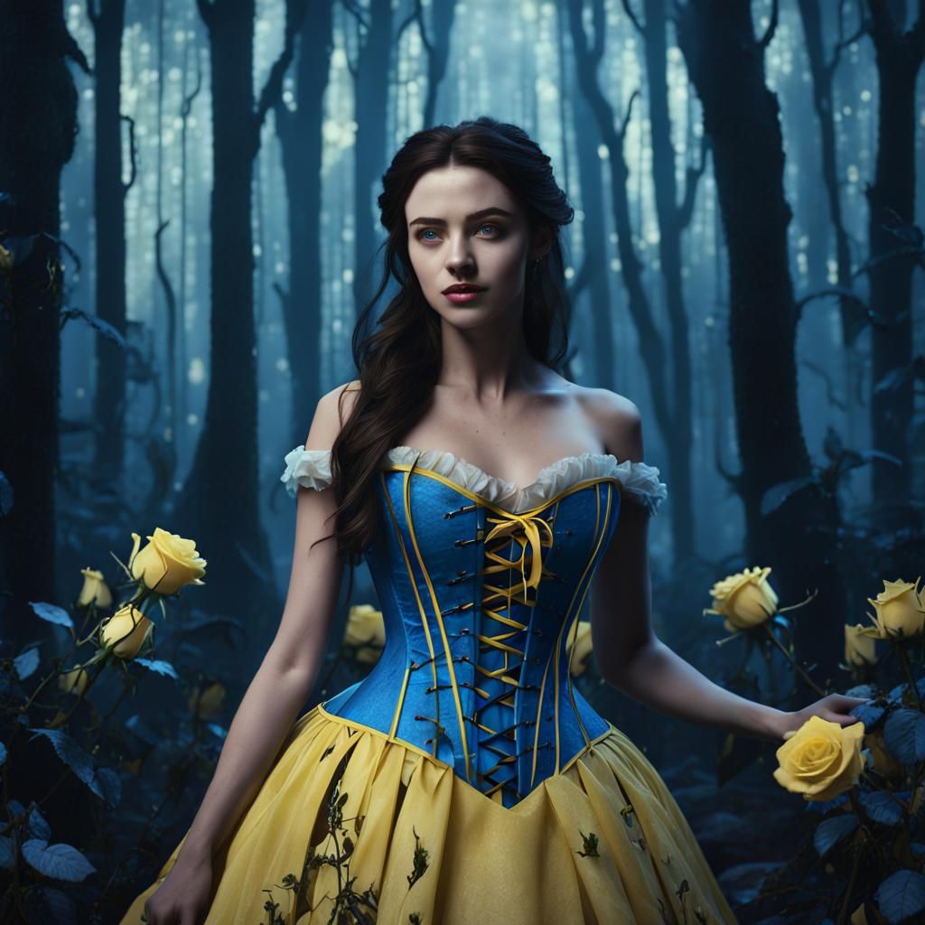 Gothic Fairytale Belle in Dark Forest