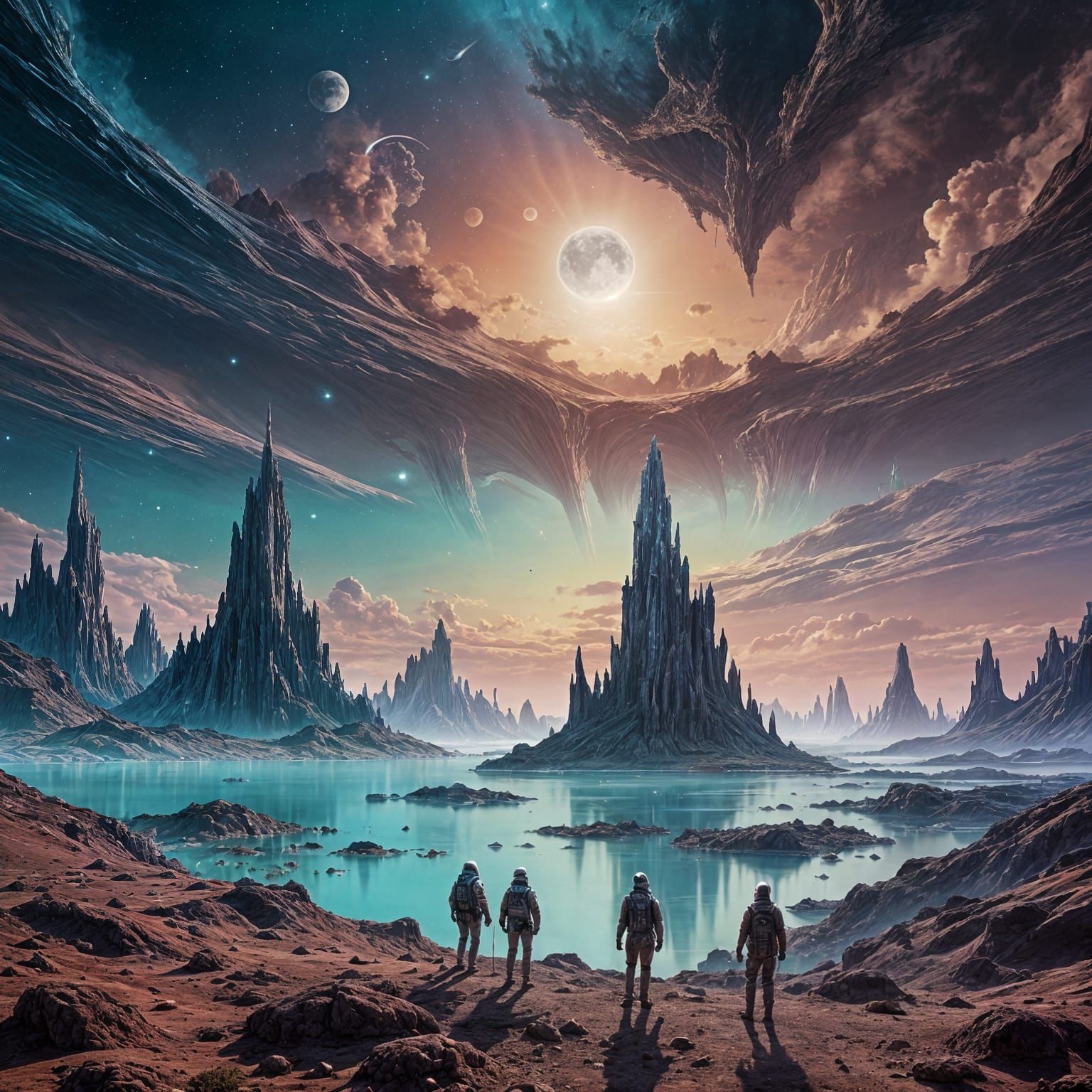 Exotic Alien Landscape on a Faraway Planet