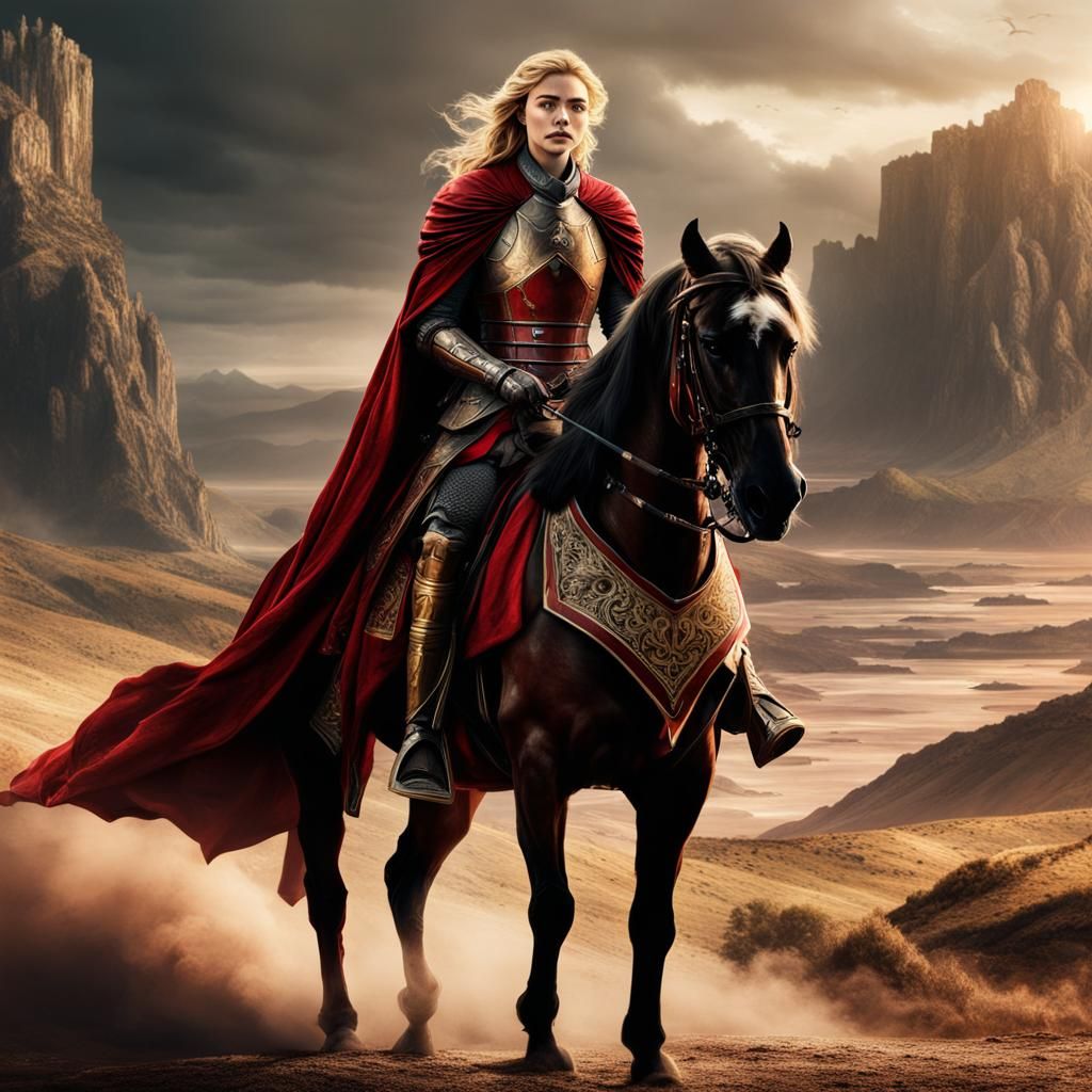 Peyton List as Lannister Knight on Horseback