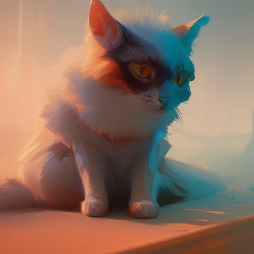 Hyperdetailed Cat Concept Art in 8K Resolution
