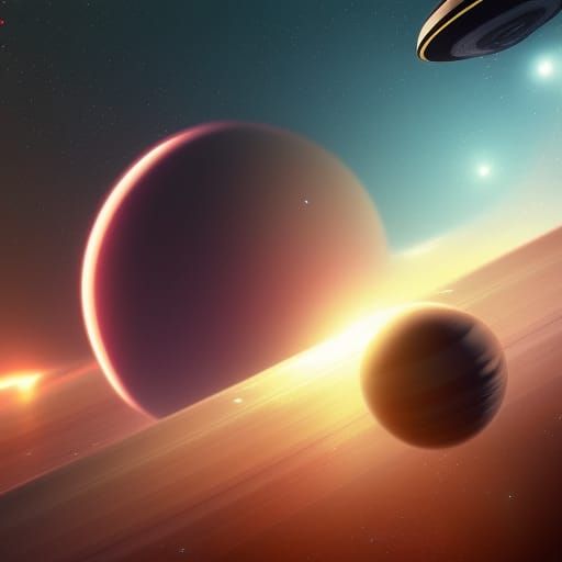 Space Shuttle Over Saturn: A Matte Painting