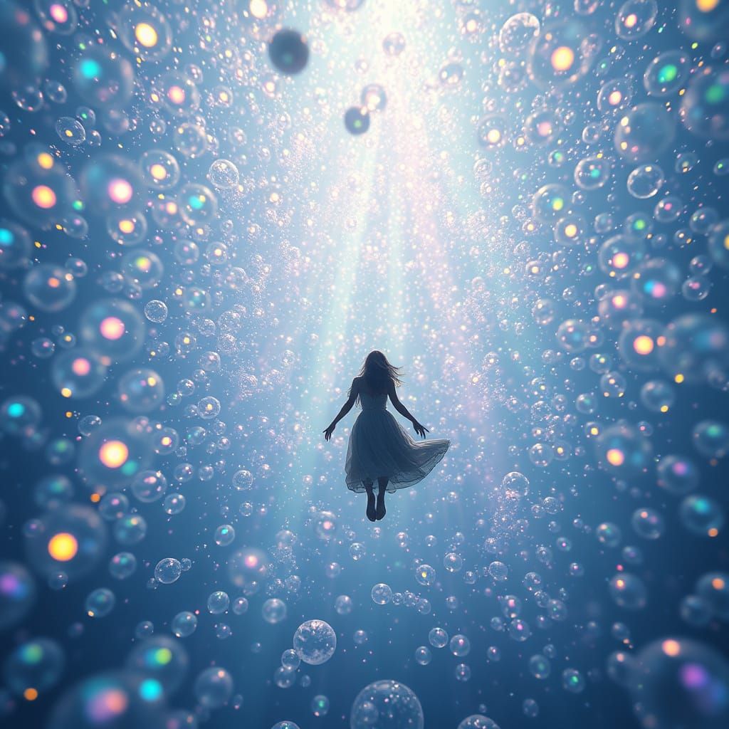 Crystal Bubbles Within Dream Realm in Ethereal, Cinematic St...