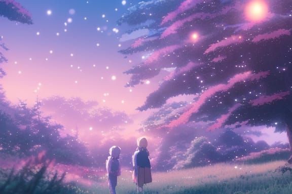 Anime Christmas Landscape in Studio Ghibli Style