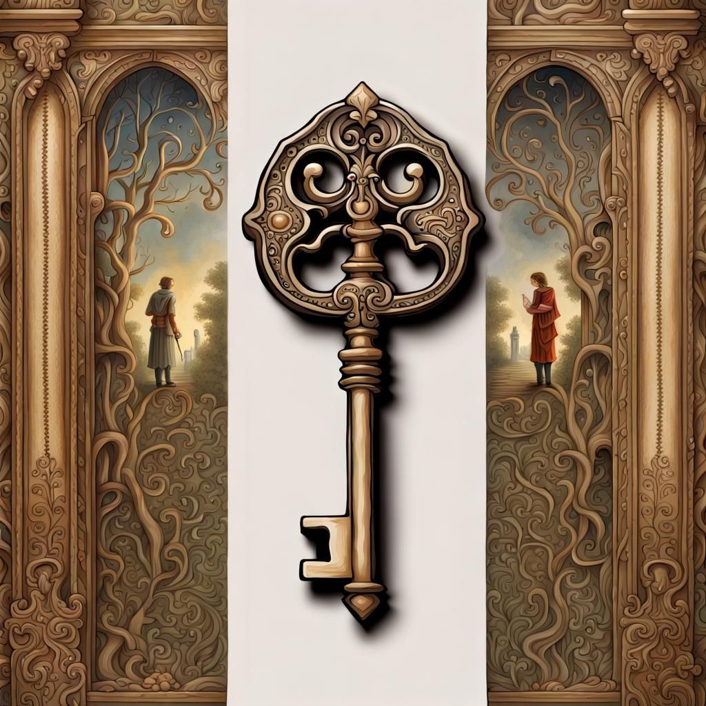 Ornate Skeleton Key in Renaissance Style