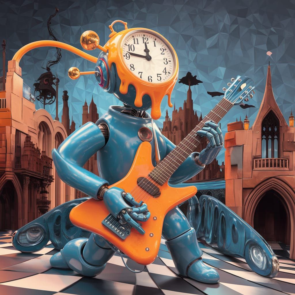 Abstract Jazz Fusion with Biopunk Robot