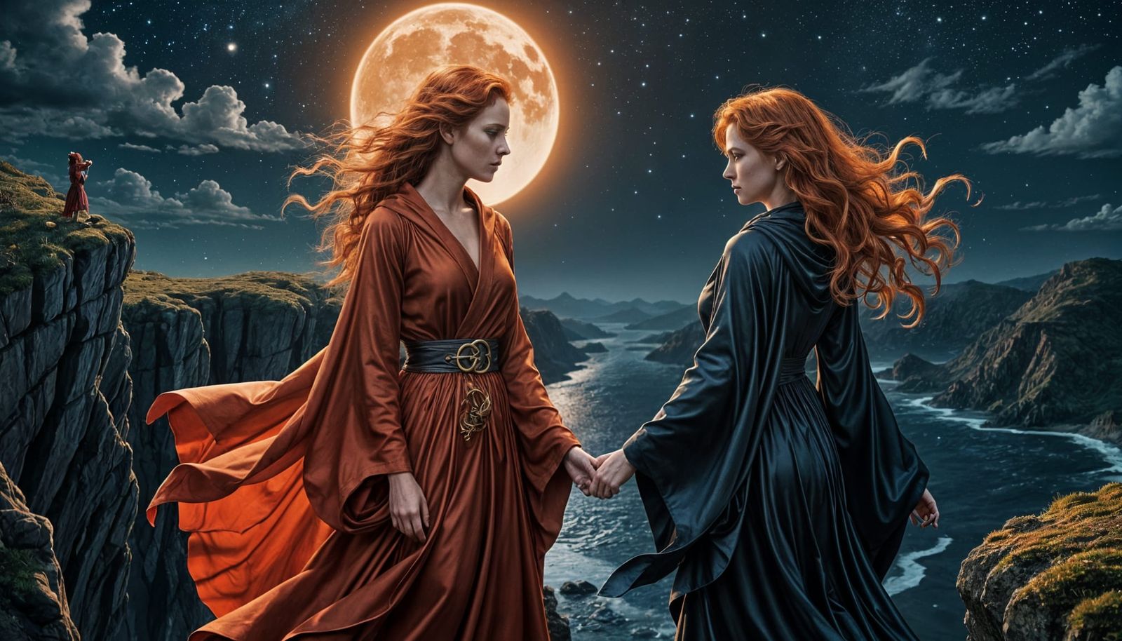 Witches of Hope and Despair on a Cliff