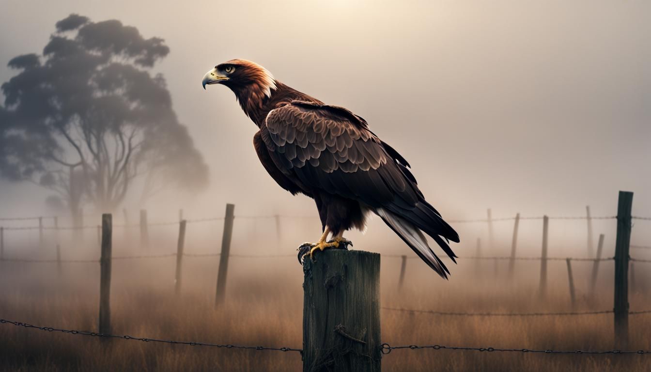 Eagle in Fog: Dramatic Digital Matte Painting