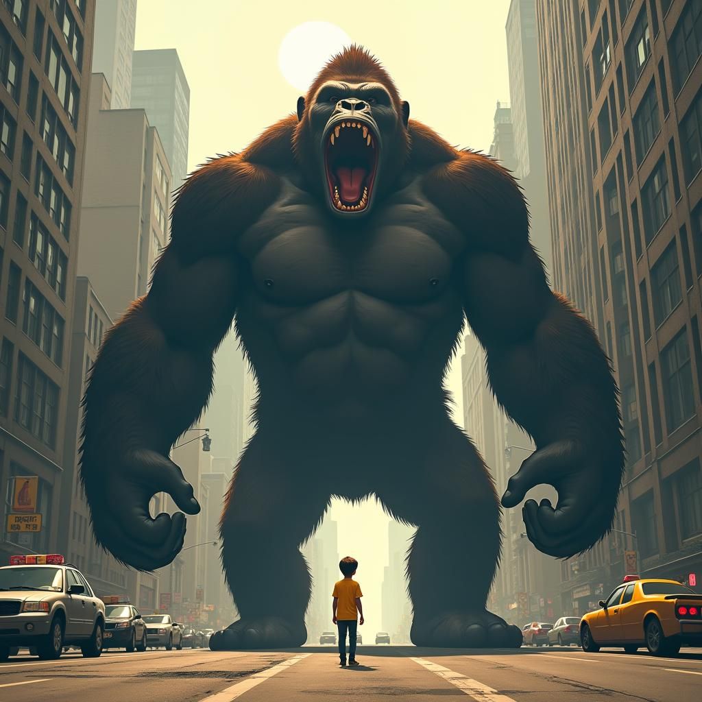 King Kong Roaring in New York City