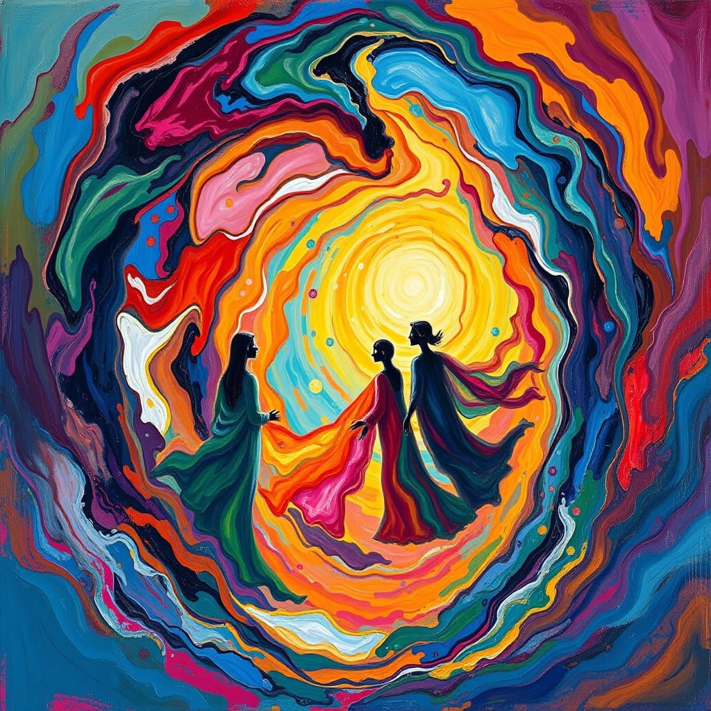 Vibrant Sacred Passage in Neo-Impressionist Style with Expre...