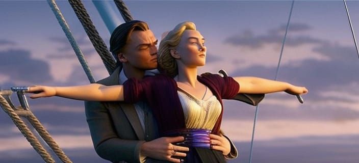 Titanic, "I'm flying" scene