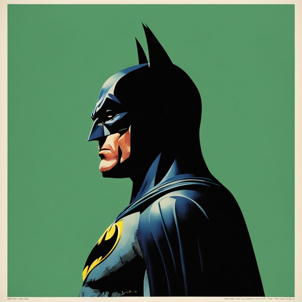 Vintage Batman Art Deco Advertising Poster