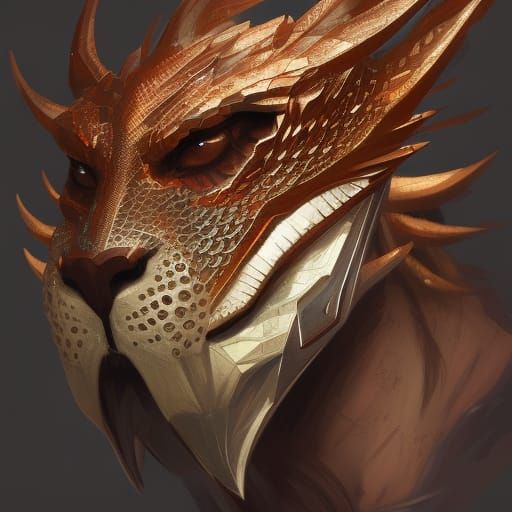 Hyperdetailed Dragon Panther Concept Art Portrait