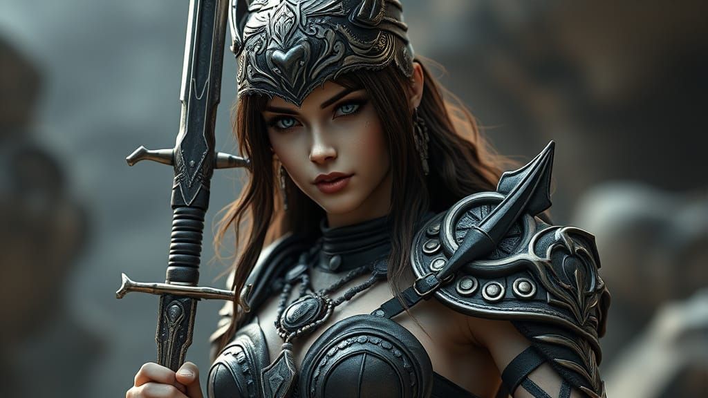 Hyperrealistic BJD Doll in Xena Warrior Princess Costume, In...