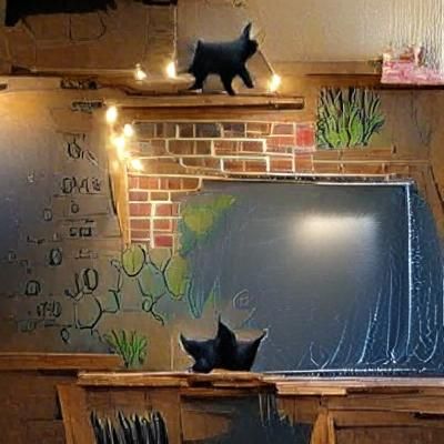 Chalkboard Cat Illustration