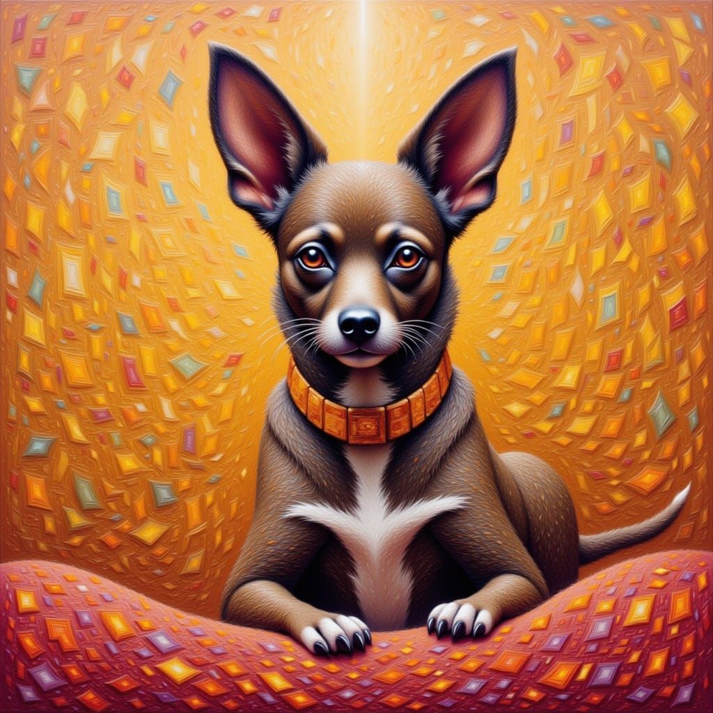 Geometric Line Art Chihuahua Portrait