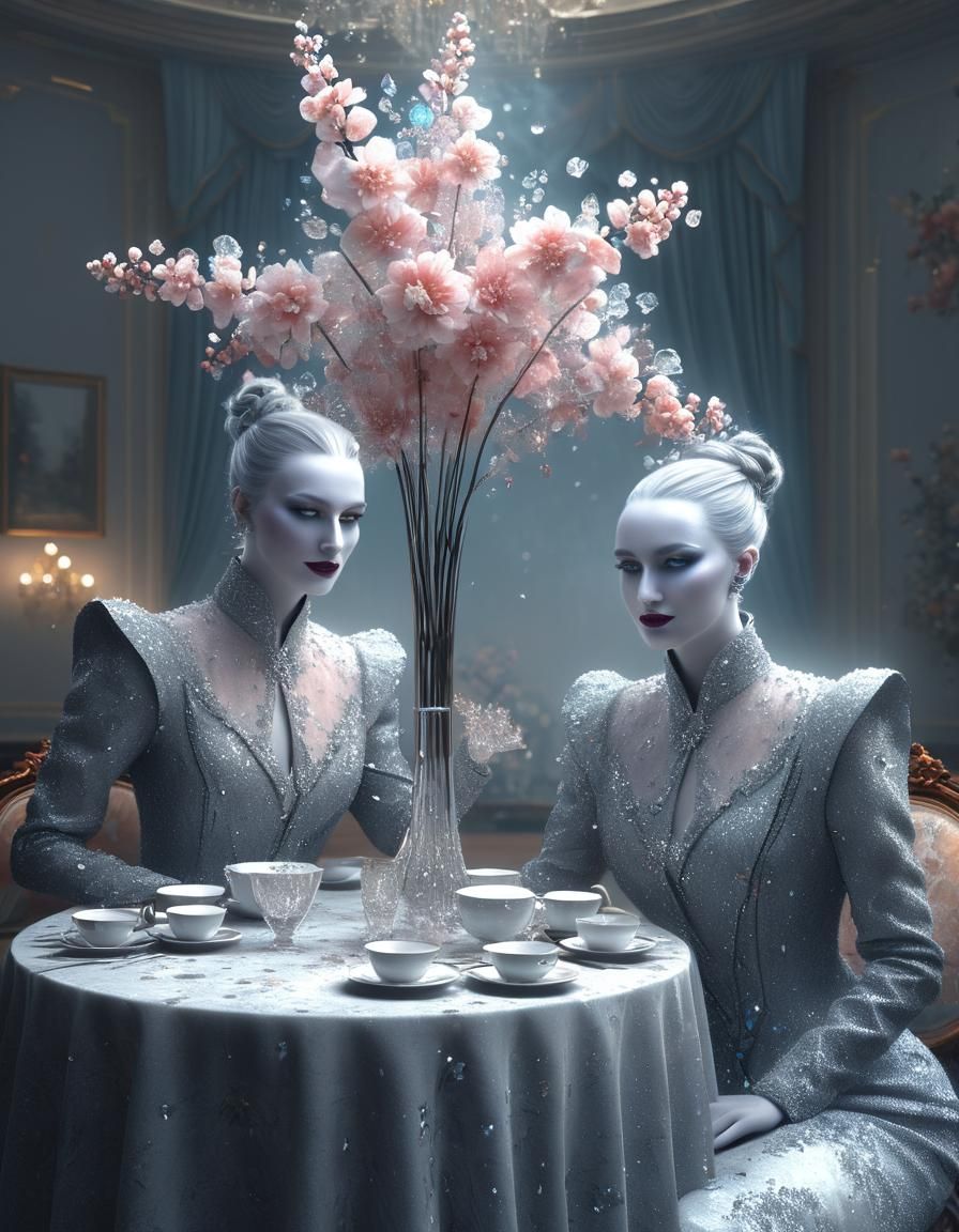 Sophisticated Aliens Celebrate in Surreal Restaurant