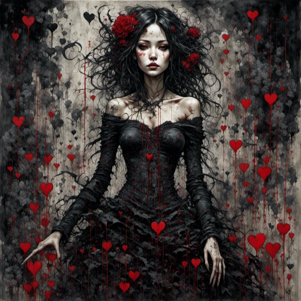 Grunge Poster of a Young Woman in 24K