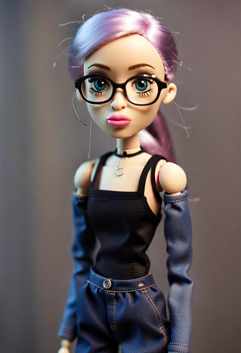 Alternative Doll with Nerdy and Grumpy Appearance