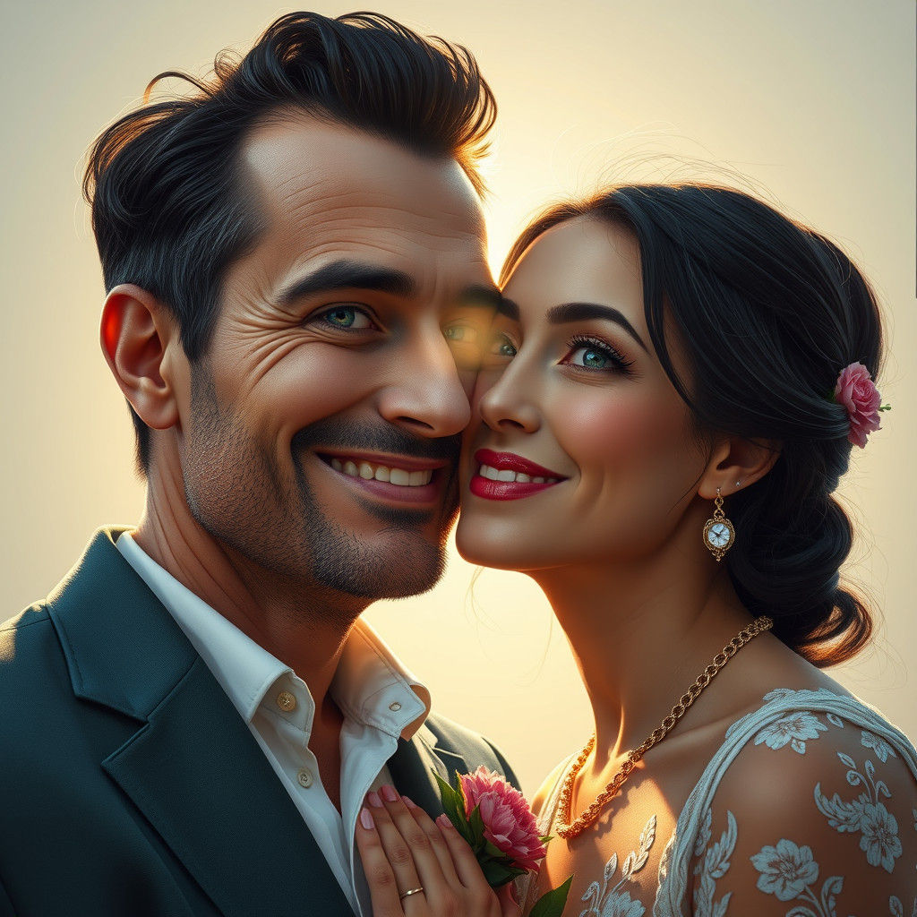 Enigmatic Couple in Hyperrealistic Detail