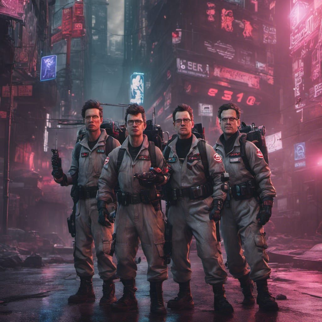 Ghostbusters in Cyberpunk Style