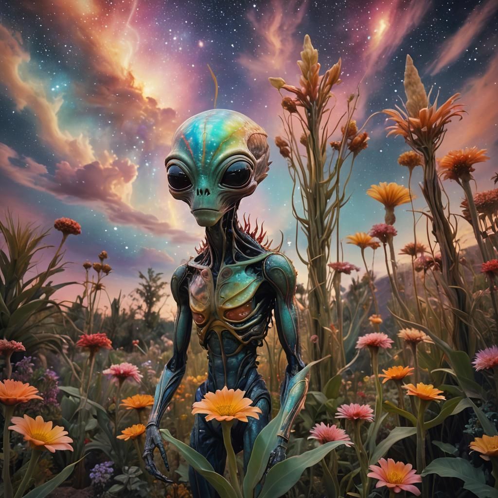 Surreal Alien Landscape with Ethereal Colors