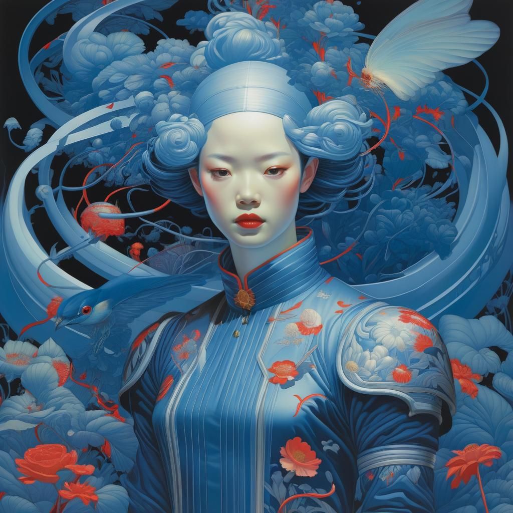 Ethereal Goddess Illustration in Dreamlike Style