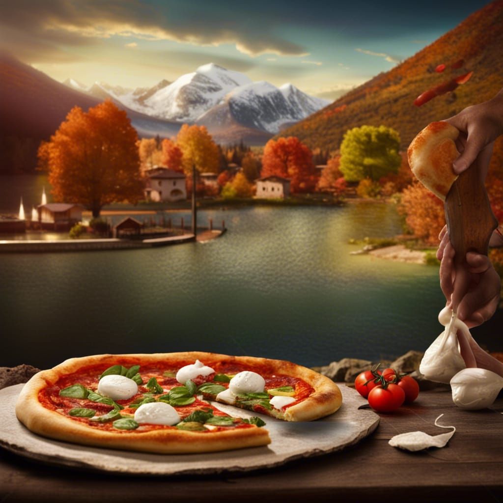Neapolitan Pizza with Autumn Mountain View