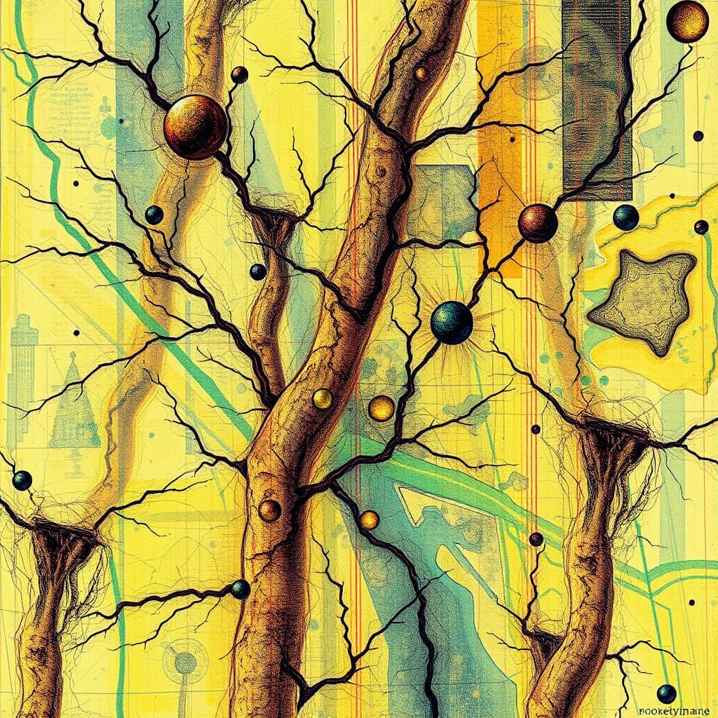 Ethereal Landscape in Mixed Media, Blending Traditional and ...