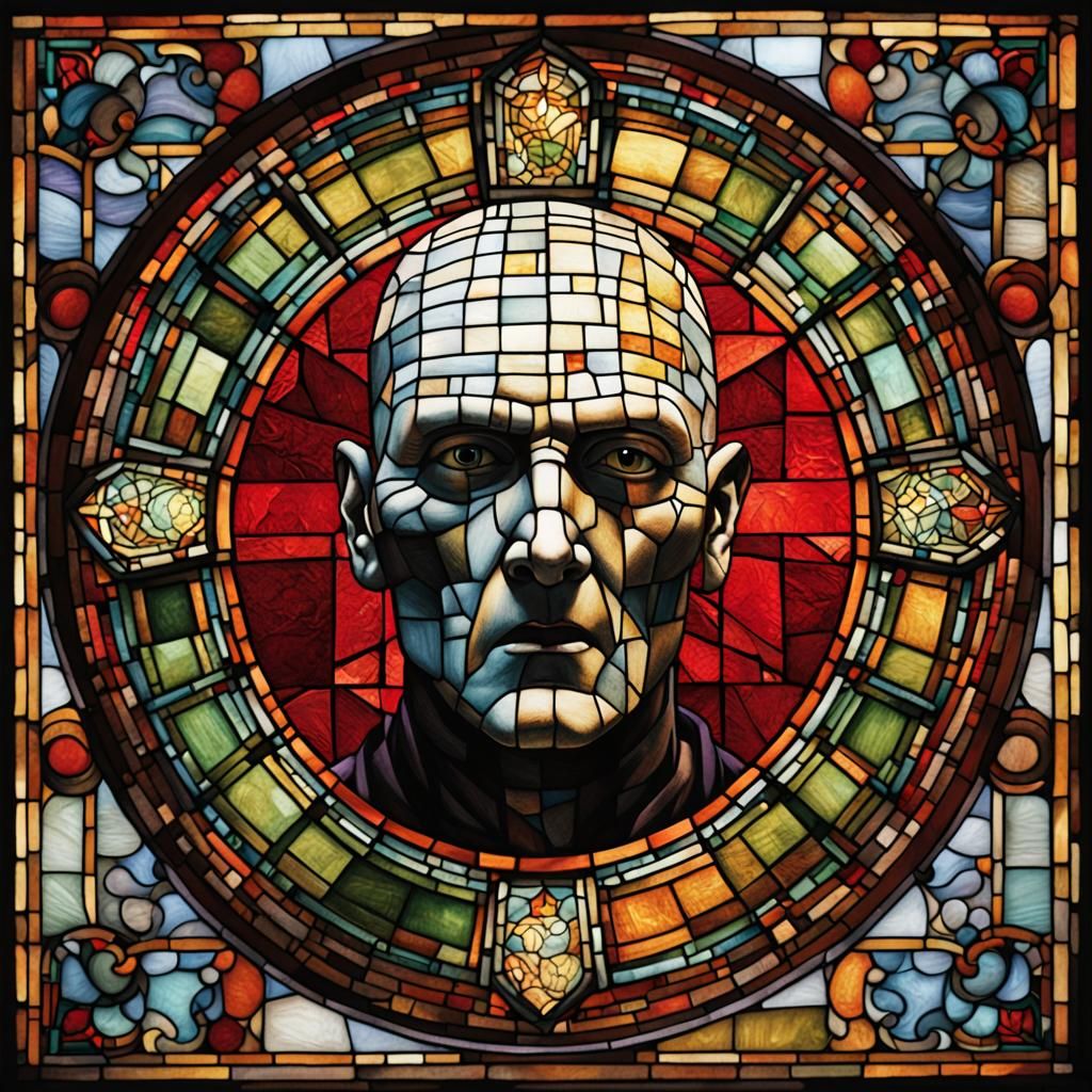 Pinhead Stained Glass from Hellraiser