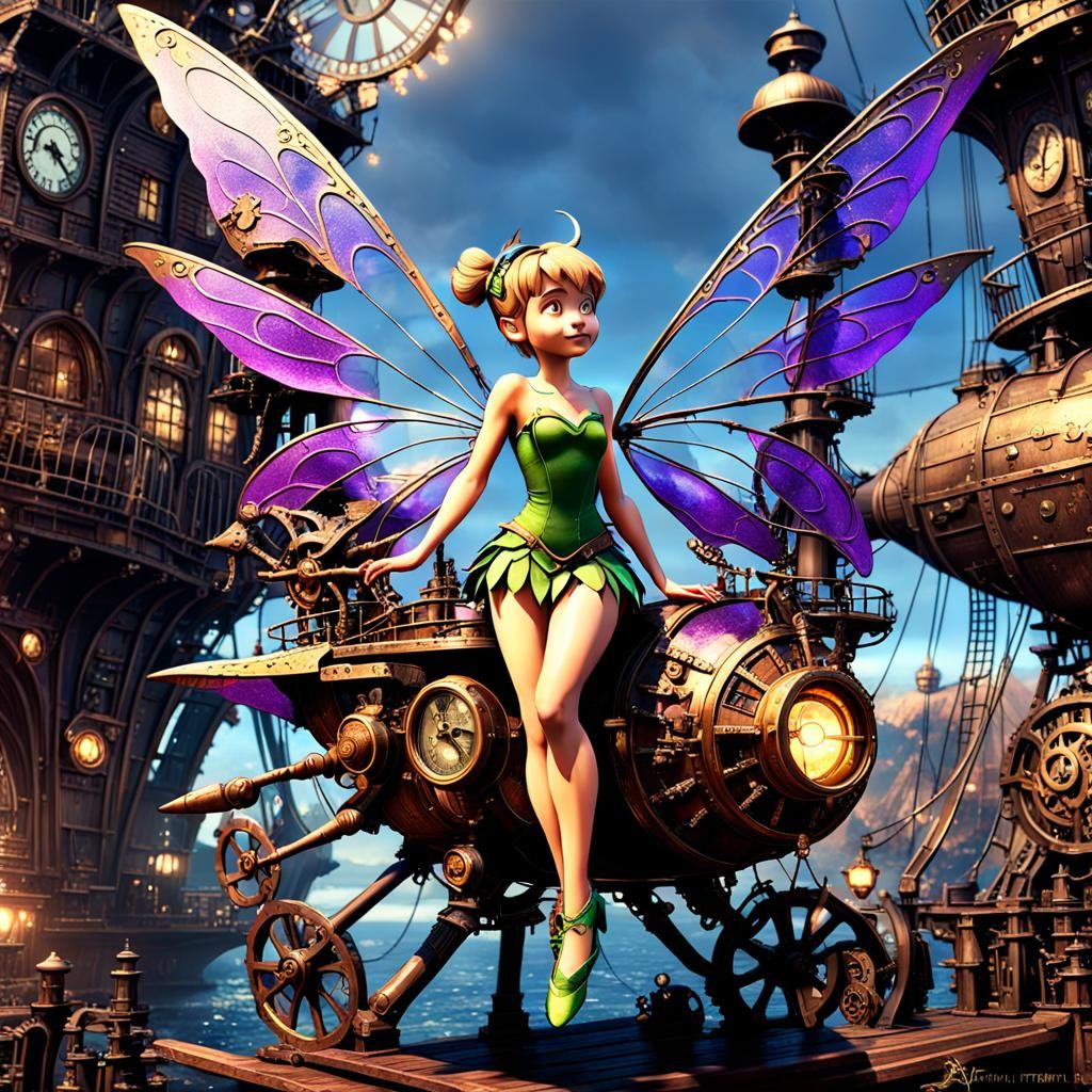 Steampunk Tinkerbell in Post-Apocalyptic World