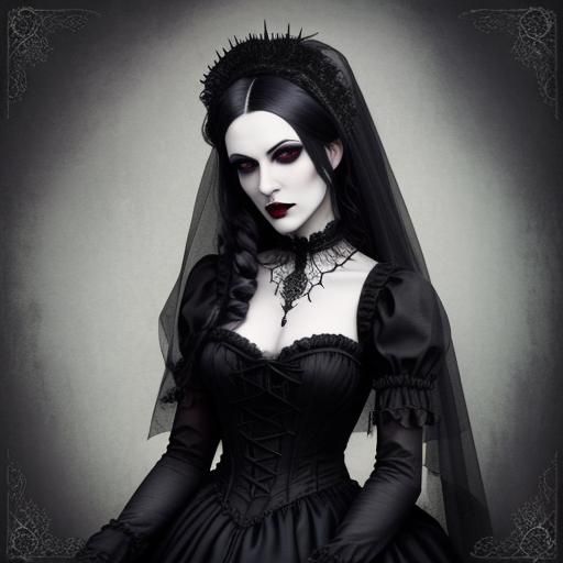 Gothic Bride in Victorian Vampire Style