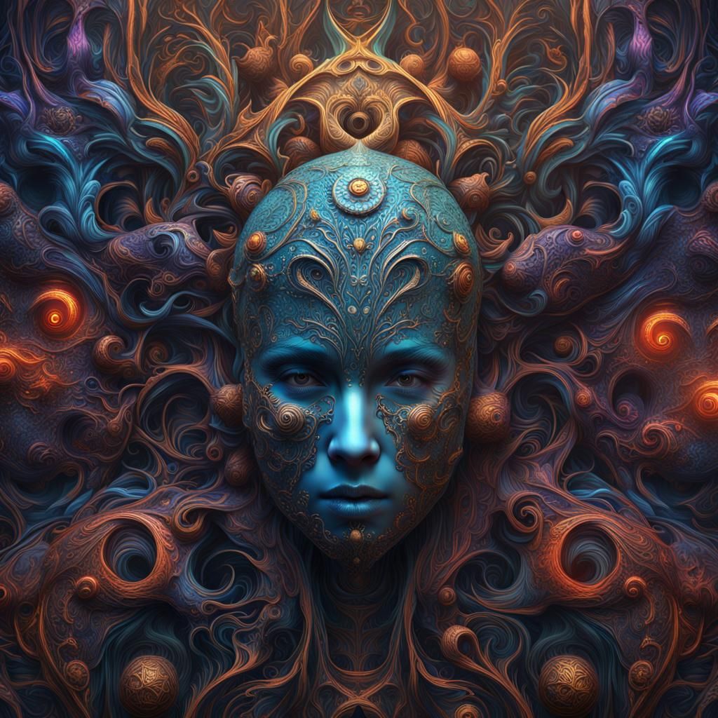 Bioluminescent Characters in Abstract Mystical Style