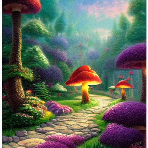Ethereal Mushroom Kingdom in Fantasy Style