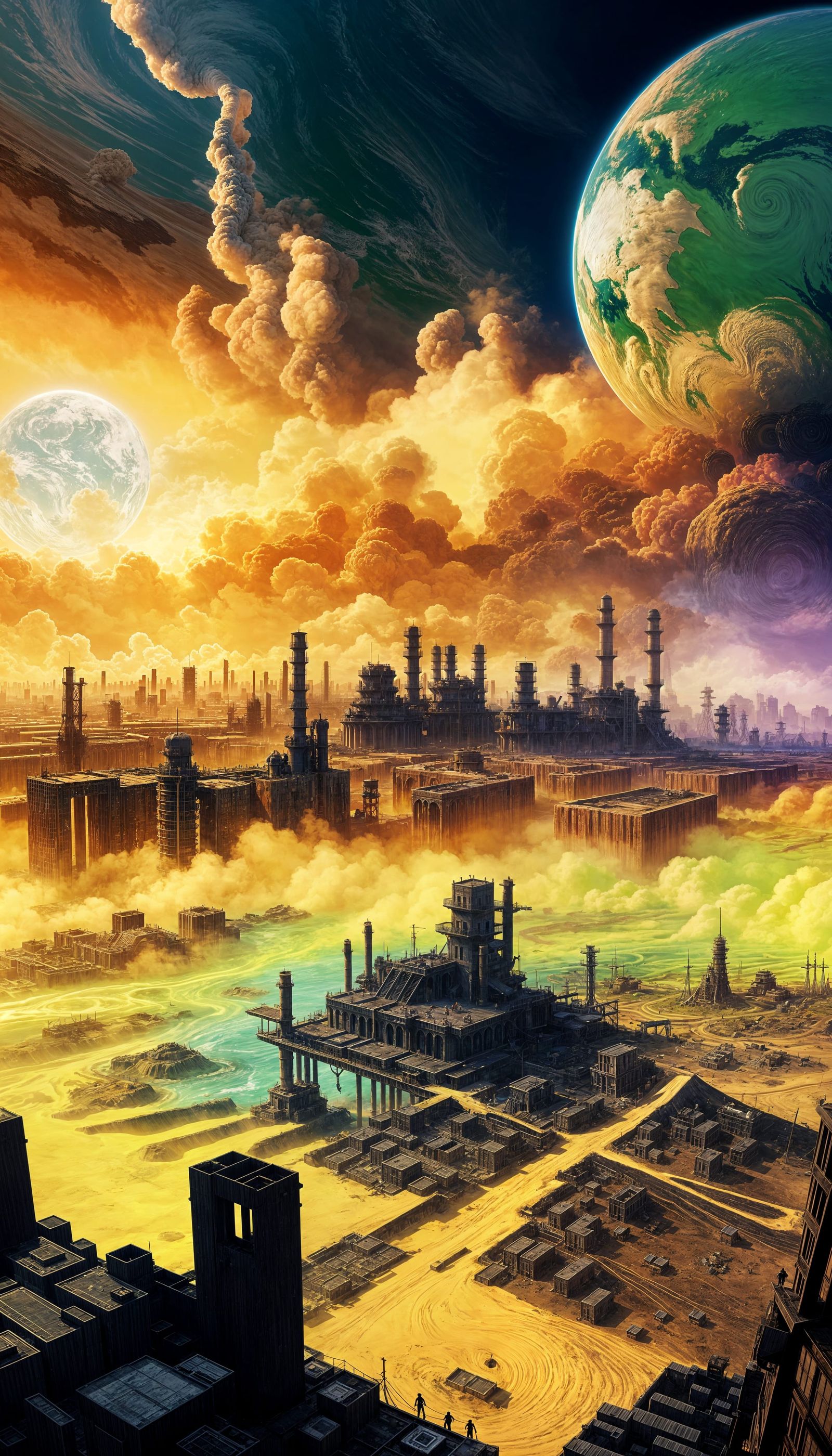 Post-Apocalyptic Toxic Earth Landscape