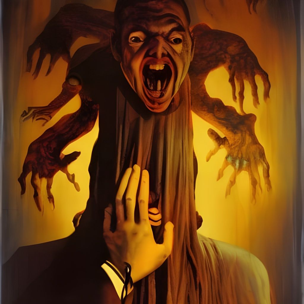 Ghost of Mr. Bean: Sci-Fi Horror Painting
