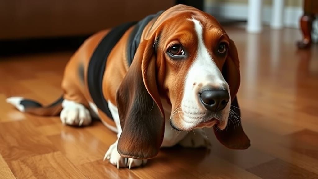Basset Hound Detective Sniffing for Snacks