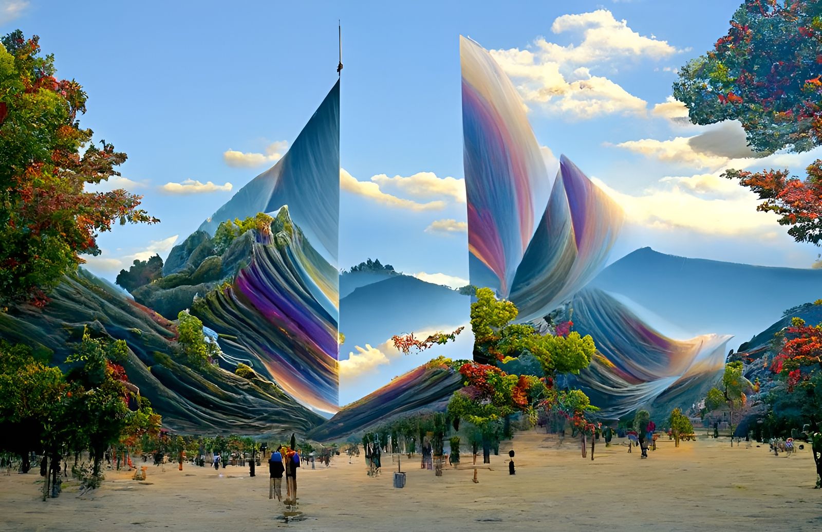 Surreal Glitch Art of Simulated Natural Beauty