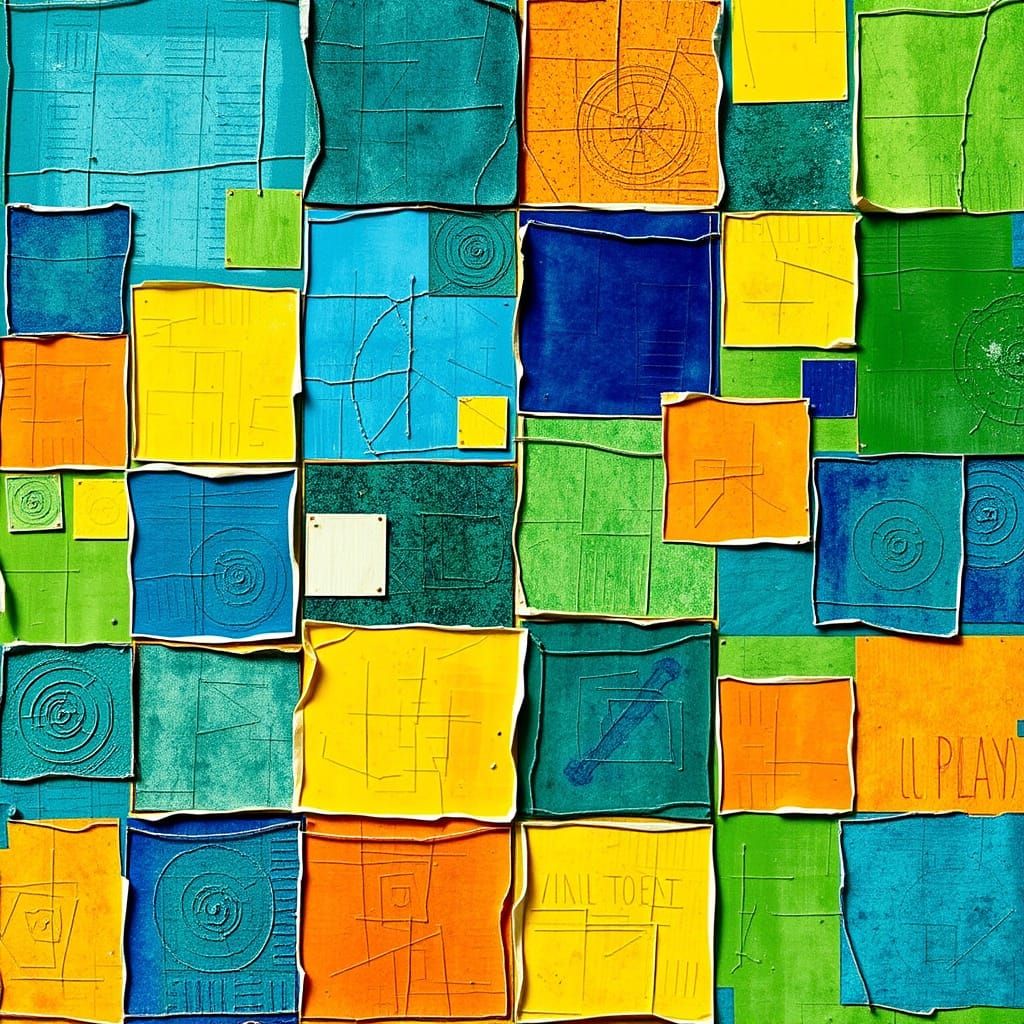 Vibrant Playtime Mosaic in Abstract Digital Style