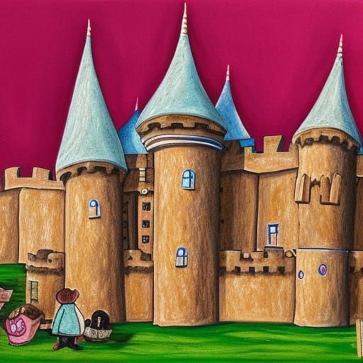 Chocolate Marshmallow Castle: Gouache Painting