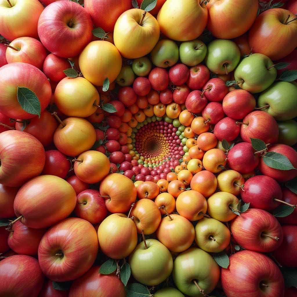 Vibrant Apple Fractal in Psychedelic Style
