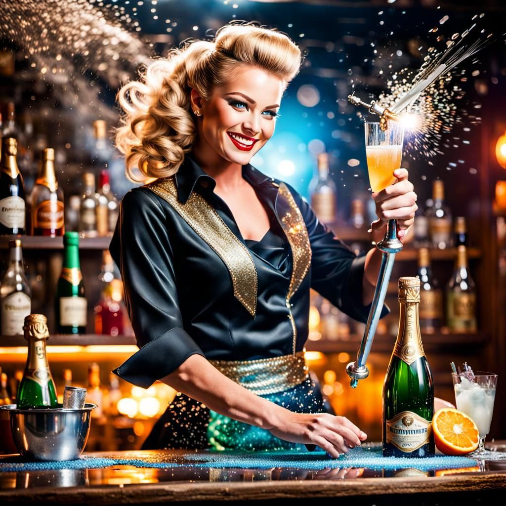 Female bartender, women's day celebrating!